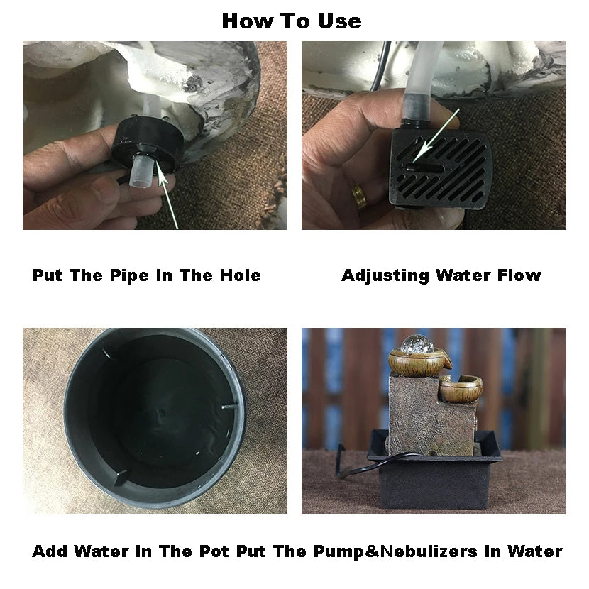 Feng Shui Flowing Water Waterfall Fountain With Colour Changing LED Lights